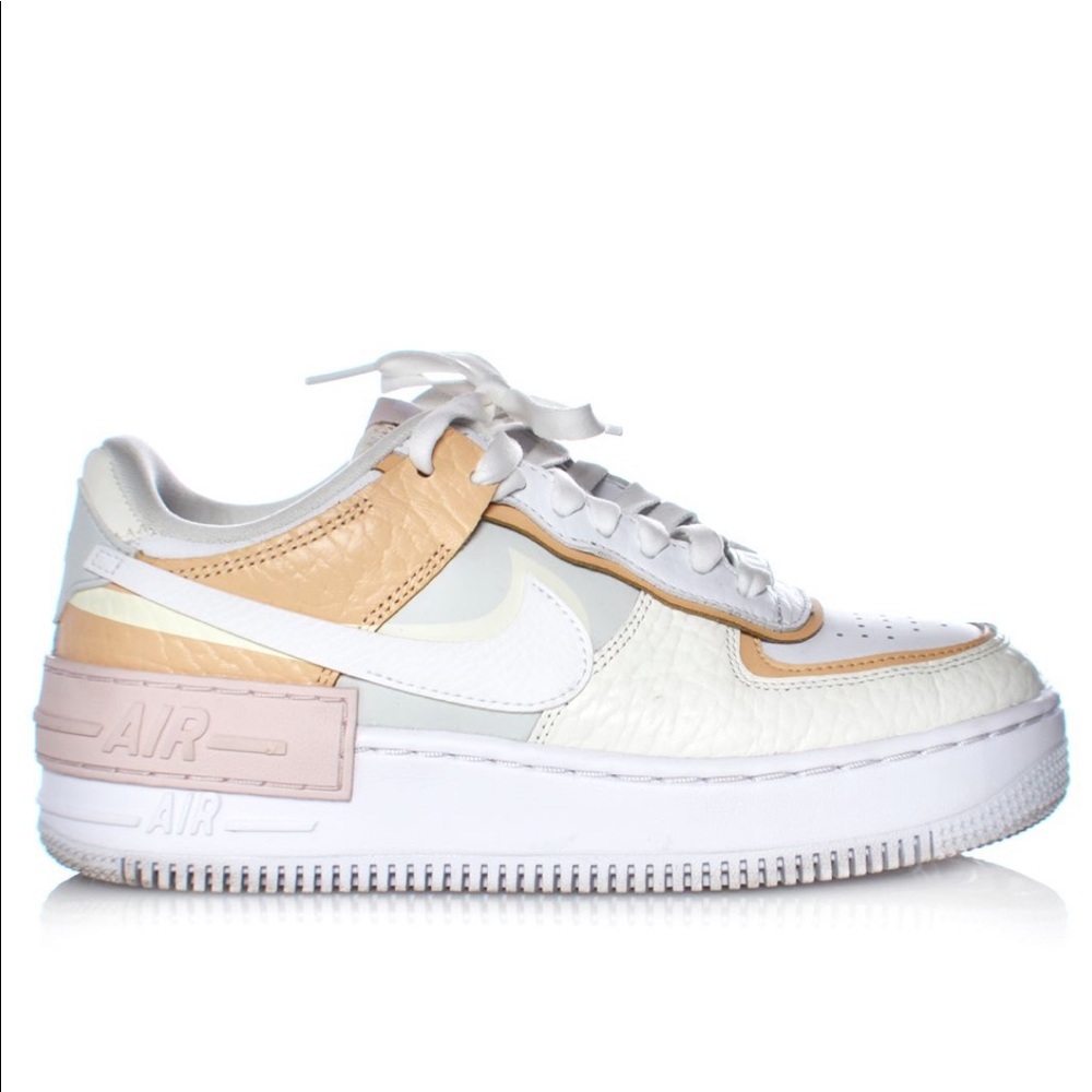 Nike air womens sneakers size US 6.5 white peach pink shoes leather low trendy